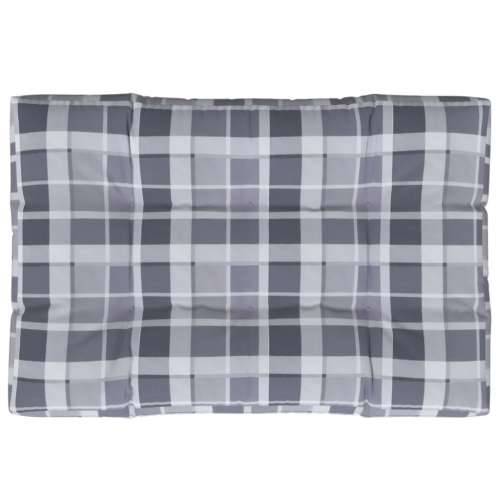 Jastuk za palete sivi karirani 120 x 80 x 12 cm od tkanine Cijena
