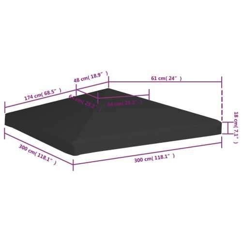 Zamjenski krov za sjenicu - Pokrov za sjenicu 270 g/m² 3 x 3 m crni - Crna 3 x 3 m 1 Cijena