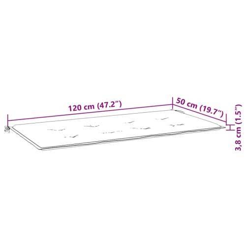 Jastuk za vrtnu klupu plavi 120x50x4 cm od tkanine Oxford - Kraljevski plava 120 x 50 x 3 cm 1 Cijena