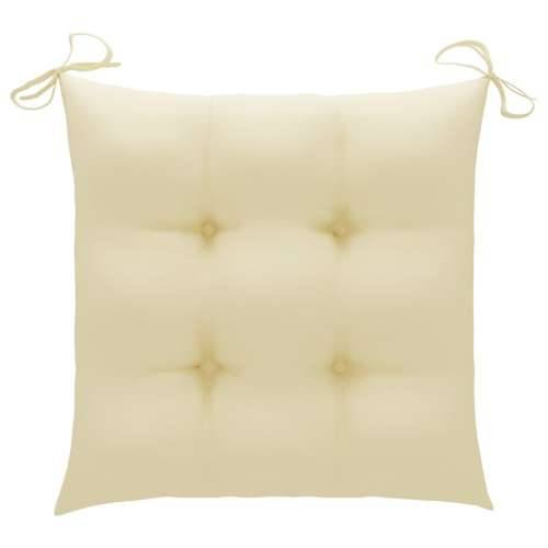 Jastuci za stolice 2 kom krem bijeli 40 x 40 x 7 cm od tkanine Cijena