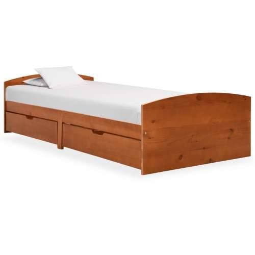 Okvir za krevet s 2 ladice boja meda 90x200 cm masivna borovina - boja meda Cijena