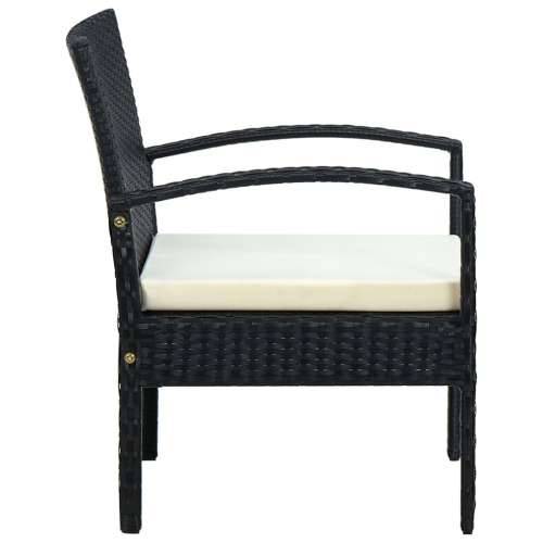 Vrtna stolica od poliratana s jastukom crna Cijena