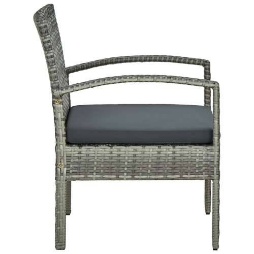 Vrtna stolica od poliratana s jastukom siva Cijena