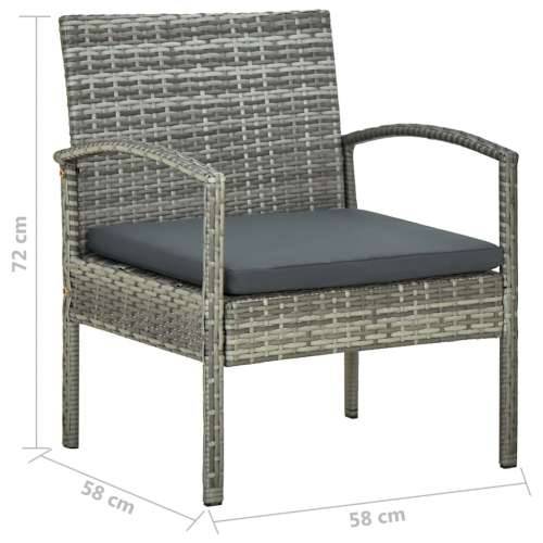 Vrtna stolica od poliratana s jastukom siva Cijena