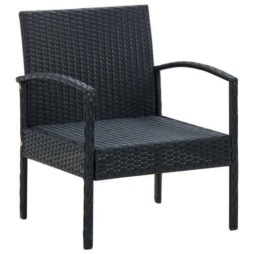 Vrtna stolica od poliratana s jastukom crna Cijena