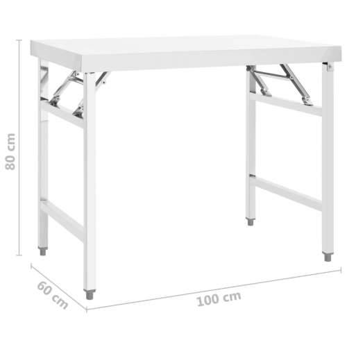 Sklopivi kuhinjski radni stol 100 x 60 x 80 cm nehrđajući čelik Cijena