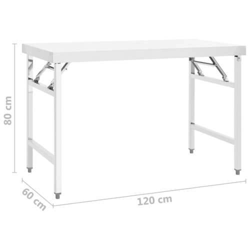 Sklopivi kuhinjski radni stol 120 x 60 x 80 cm nehrđajući čelik Cijena