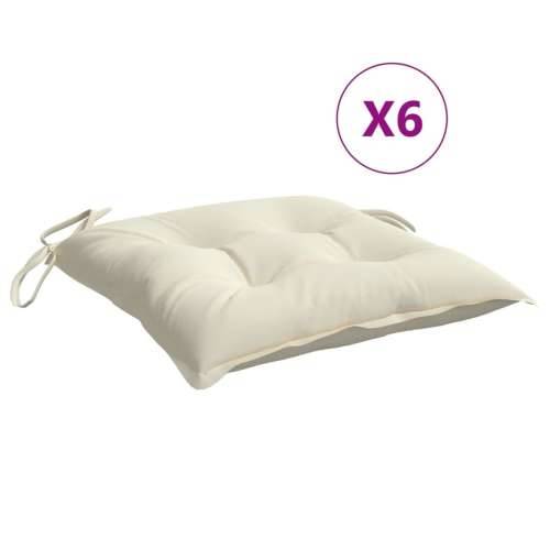 Jastuci za stolice 6 kom krem bijeli 50x50x7 cm tkanina Oxford Cijena