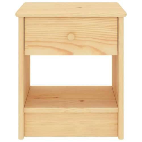 Noćni ormarić boja drva 35 x 30 x 40 cm od masivne borovine - Svijetlo drvo 1 Cijena
