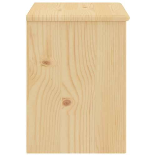 Noćni ormarić boja drva 35 x 30 x 40 cm od masivne borovine - Svijetlo drvo 1 Cijena