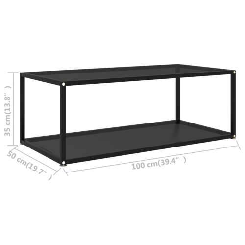 322898 Coffee Table Black 100x50x35 cm Tempered Glass - Crna 100 x 50 x 35 cm 1 Cijena