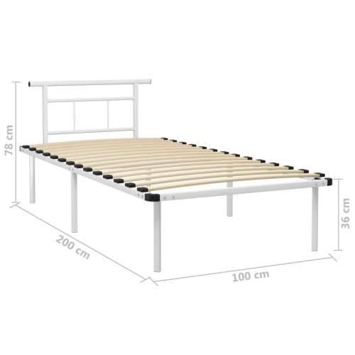 Okvir za krevet bijeli metalni 100 x 200 cm Cijena