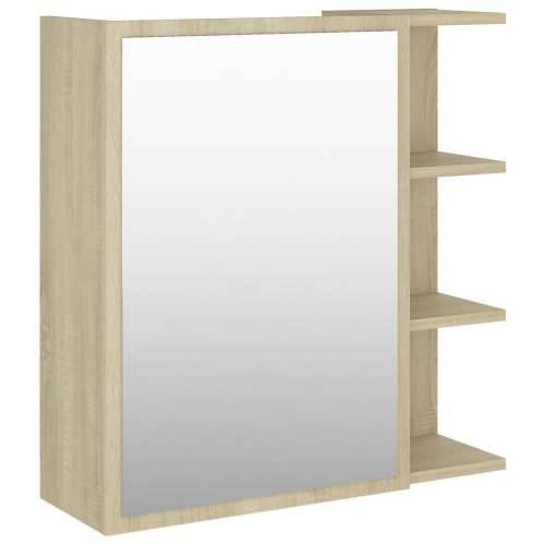Kupaonski ormarić s ogledalom boja hrasta 62,5x20,5x64cm drveni - sonoma hrast 1 Cijena