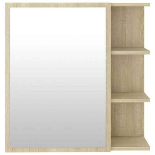 Kupaonski ormarić s ogledalom boja hrasta 62,5x20,5x64cm drveni - sonoma hrast 1 Cijena