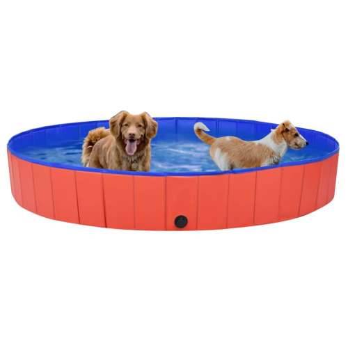 Sklopivi bazen za pse crveni 200 x 30 cm PVC Cijena