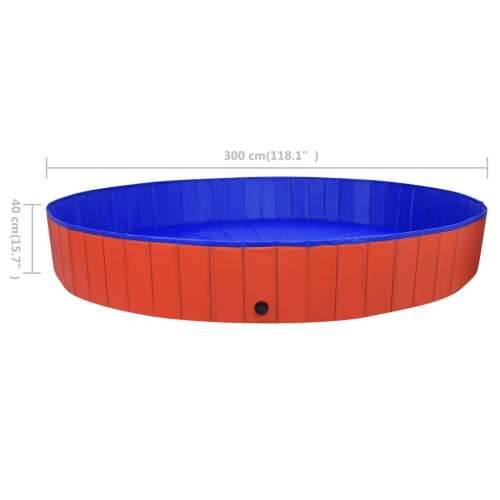 Sklopivi bazen za pse crveni 300 x 40 cm PVC Cijena