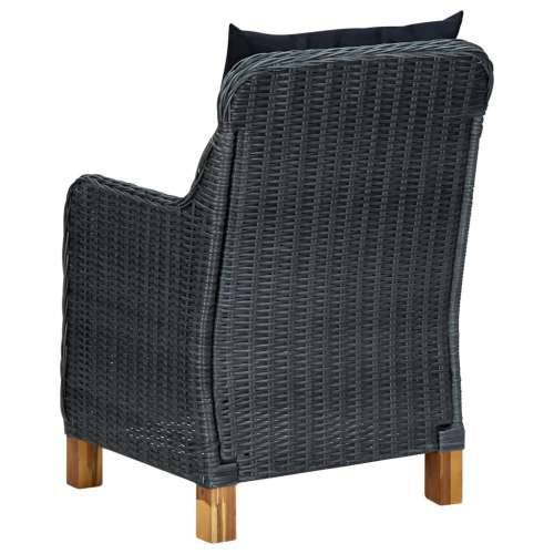 Vrtne stolice s jastucima 2 kom od poliratana tamnosive Cijena
