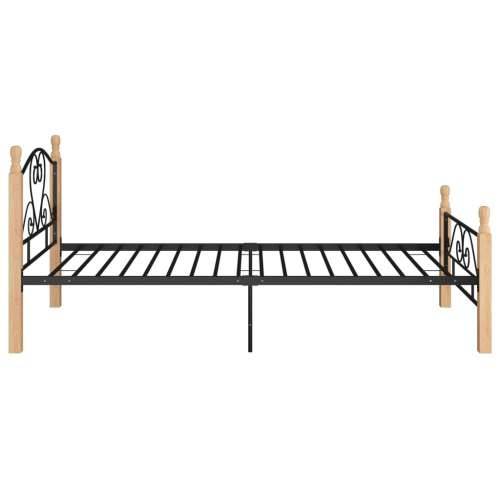 Okvir kreveta crni metalni 90 x 200 cm - crna i svijetla boja drva 90 x 200 cm Cijena
