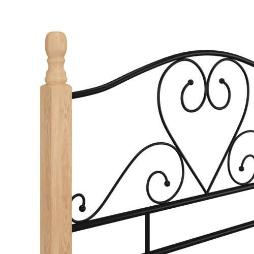 Okvir kreveta crni metalni 90 x 200 cm - crna i svijetla boja drva 90 x 200 cm Cijena