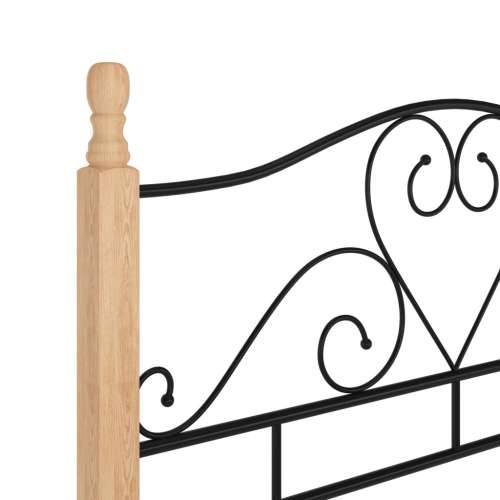 Okvir za krevet crni metalni 120 x 200 cm - crna i svijetla boja drva 120 x 200 cm Cijena