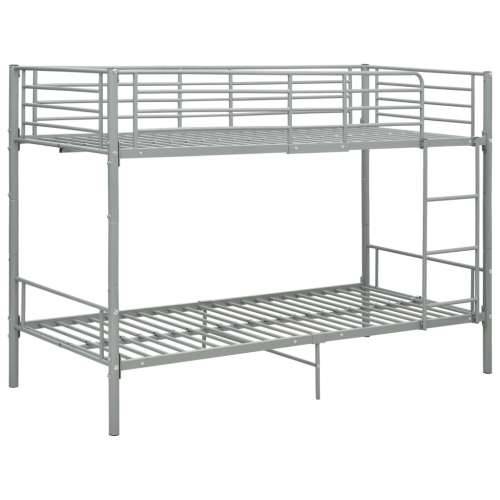 Krevet na kat sivi metalni 90 x 200 cm Cijena