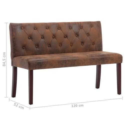 Klupa od umjetne brušene kože 120 cm smeđa Smeđa 120 cm Cijena