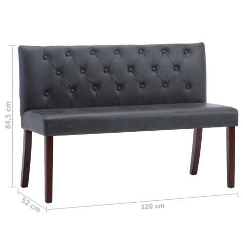 Klupa od umjetne brušene kože 120 cm siva Siva 120 cm Cijena