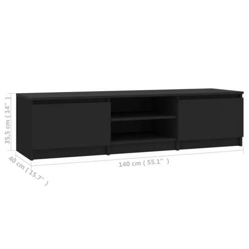 TV ormarić crni 140 x 40 x 35,5 cm od konstruiranog drva - Crna 1 Cijena