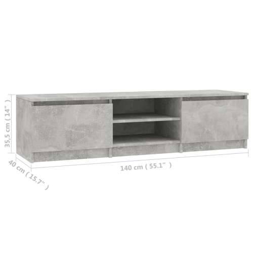 TV ormarić boja betona 140 x 40 x 35,5 cm konstruirano drvo - Beton siva 1 Cijena