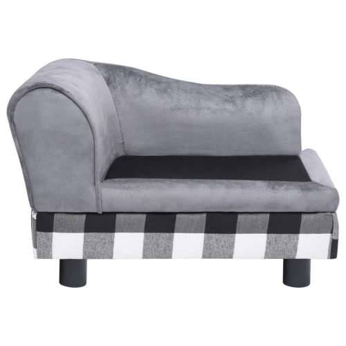 Sofa za pse siva 57 x 34 x 36 cm plišana - Siva i crna Cijena