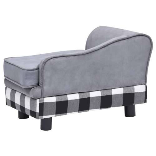 Sofa za pse siva 57 x 34 x 36 cm plišana - Siva i crna Cijena
