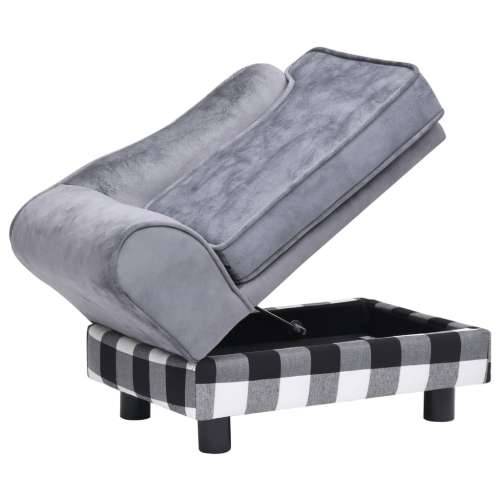 Sofa za pse siva 57 x 34 x 36 cm plišana - Siva i crna Cijena