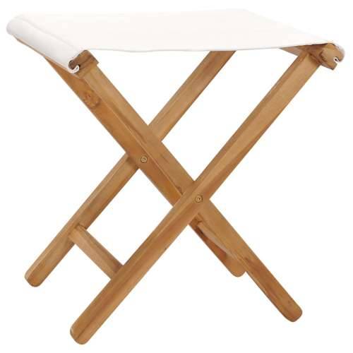 Sklopive stolice 2 kom masivna tikovina i tkanina krem bijele Cijena