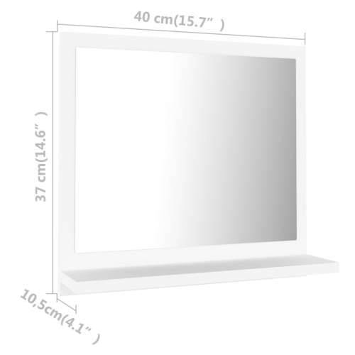 Kupaonsko ogledalo bijelo 40 x 10,5 x 37 cm konstruirano drvo - Bijela 40 x 10.5 x 37 cm 1 Cijena