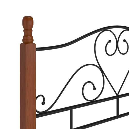Okvir kreveta crni metalni 120 x 200 cm - crna i tamna boja drva 120 x 200 cm Cijena