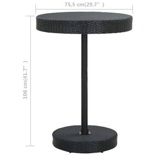 Vrtni stol crni 75,5 x 106 cm od poliratana Cijena