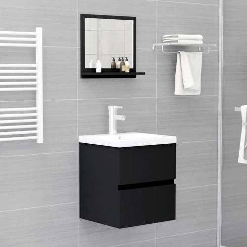 Kupaonsko ogledalo crno 40 x 10,5 x 37 cm konstruirano drvo - Crna 40 x 10.5 x 37 cm 1 Cijena