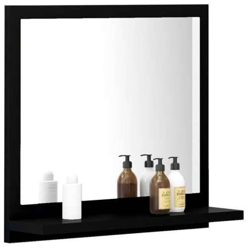 Kupaonsko ogledalo crno 40 x 10,5 x 37 cm konstruirano drvo Cijena