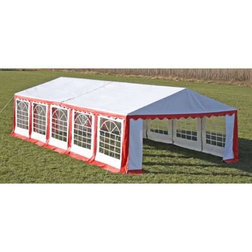 Pokrivač šatora za zabave i bočni paneli 10 x 5 m Crveni i bijeli Cijena