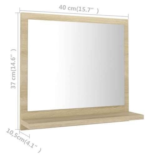 Kupaonsko ogledalo boja hrasta 40x10,5x37 cm konstruirano drvo - sonoma hrast 40 x 10.5 x 37 cm 1 Cijena
