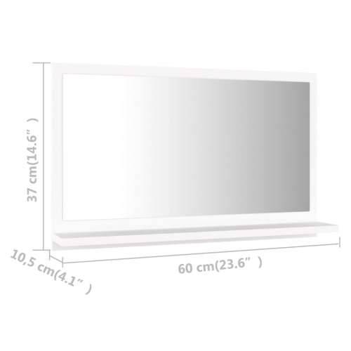 Kupaonsko ogledalo bijelo 60 x 10,5 x 37 cm konstruirano drvo - Bijela 60 x 10.5 x 37 cm 1 Cijena