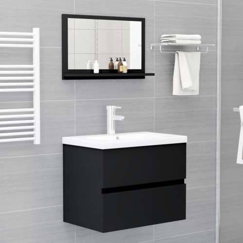Kupaonsko ogledalo crno 60 x 10,5 x 37 cm konstruirano drvo - Crna 60 x 10.5 x 37 cm 1 Cijena