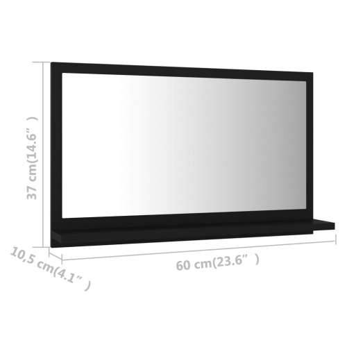 Kupaonsko ogledalo crno 60 x 10,5 x 37 cm konstruirano drvo - Crna 60 x 10.5 x 37 cm 1 Cijena