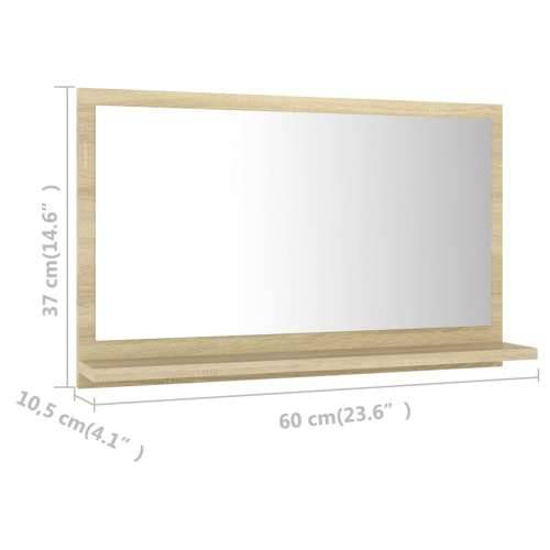 Kupaonsko ogledalo boja hrasta 60x10,5x37 cm konstruirano drvo - sonoma hrast 60 x 10.5 x 37 cm 1 Cijena
