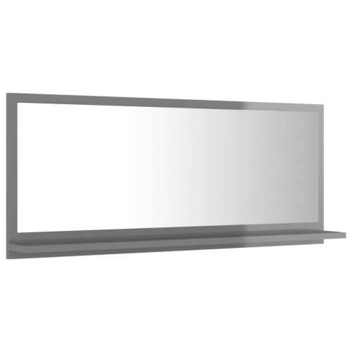 Kupaonsko ogledalo sjajno sivo 90x10,5x37 cm konstruirano drvo Cijena