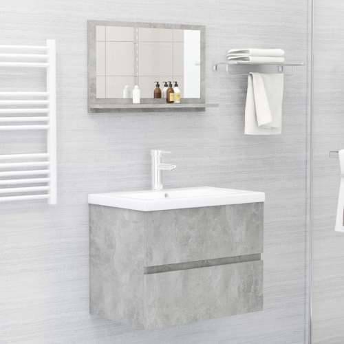 Kupaonsko ogledalo boja betona 60x10,5x37 cm konstruirano drvo - Beton siva 60 x 10.5 x 37 cm 1 Cijena