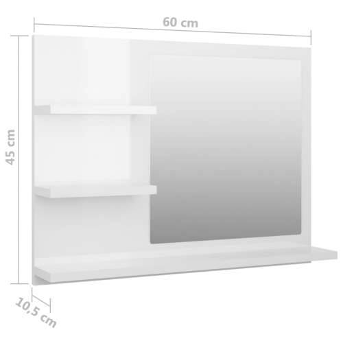 Kupaonsko ogledalo visoki sjaj bijelo 60 x 10,5 x 45 cm drveno - Visoko sjajno bijela 1 Cijena