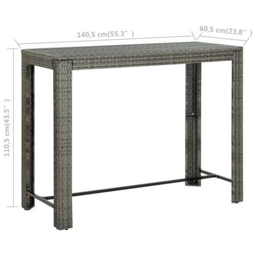 Vrtni barski stol sivi 140,5 x 60,5 x 110,5 cm od poliratana Cijena