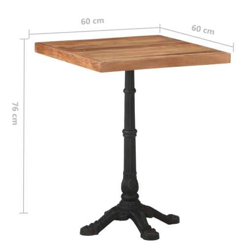 Bistro stolić 60 x 60 x 76 cm od masivnog bagremovog drva  - 1 Masivno bagremovo drvo Četvrtasto 4 legs Cijena