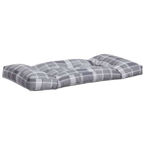 Jastuci za palete 2 kom sivi karirani od tkanine Cijena
